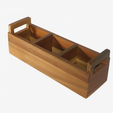 Premium Acacia Wood Tea Bag Holder Caddy with Handles - Versatile Kitchen Organizer